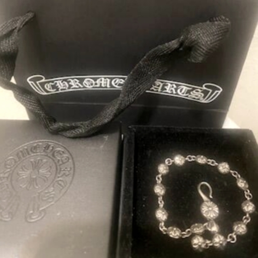 Chrome hearts Silver chain bracelet w/Cross designs